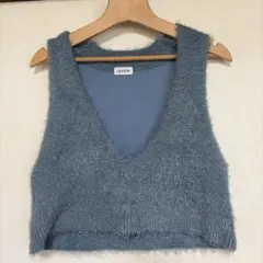 LEPSIM ニットベスト ブルー Fサイズ