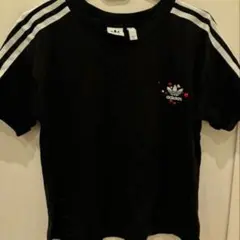 adidas ハート刺繍 Tシャツ ブラック L レア