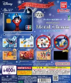 ディズニー JCBカード ミニチュアメタルチャーム　2点セット