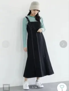 【新品】Green Parks ワンピース ブラックのサムネイル