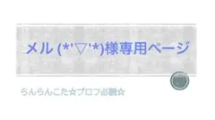 メル (*'▽'*)様専用ページ