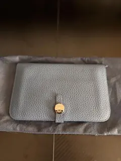 HERMES ドゴン 長財布 ライトブルー ゴールド金具 - メルカリ