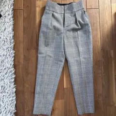 グリーンレーベルリラクシング　ハイウエスト　チェック　スティックパンツ