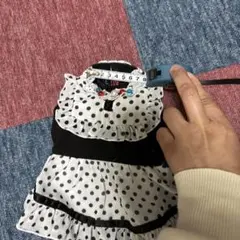 XS 水玉模様 フリル付き犬服アナスイ