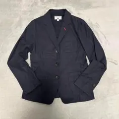 美品 ユニクロ イネス リネン コットン テーラードジャケット ネイビー S