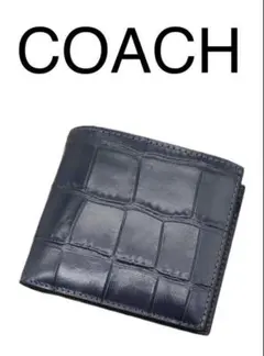 COACH　折り財布　メンズ　新品　クロコダイル