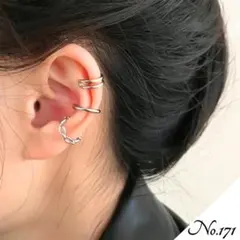 【新品】レディース イヤーカフ チェーントリニティセット シルバー 上品