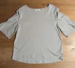 anyFAM グレー 半袖 Tシャツ フレアスリーブ綿100%のサムネイル