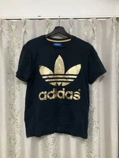 adidas originalsロゴ Tシャツ Sサイズ アディダス　黒金