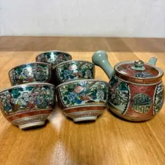 骨董　九谷焼　(庄三)　急須１　湯呑み２客　湯冷まし１ 九谷庄三 湯呑み 急須 湯冷まし セット - メルカリ