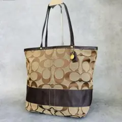 COACH Signature Striped Tote Bag