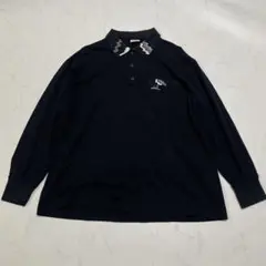 dunhill sport 刺繍 ロゴ ポロシャツ 長袖 黒 XLのサムネイル