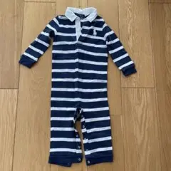 Ralph Lauren ネイビー/ホワイト ストライプロンパース
