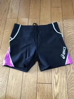 asics ショートパンツ Mサイズ 黒/ピンク