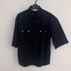 【GU×rokh】ユーティリティシャツ 5分袖 ネイビー XS