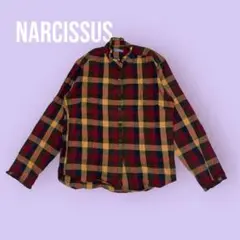 NARCISSUS チェック柄 長袖 シャツ Mサイズ Mサイズ S-1386のサムネイル
