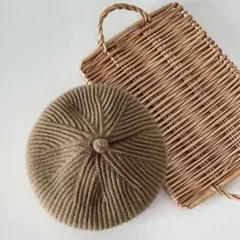 ベビー キッズ 帽子 ニット ベレー ブラウン 48~52cm