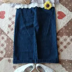 ぶーさんさま専用♡eka♡綿麻デニムワイドパンツ♡つり付き♡美品♡