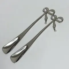 MIKIMOTO リボン型スプーン　パール付き　2本