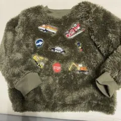 車の刺繍付きトレーナー 90サイズ