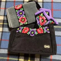FELIER まとめ売り　花柄刺繍 ハンドバッグ　タオル　ハンカチ