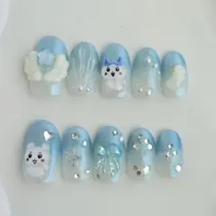 ちいかわハチワレ ネイルチップ 【dobby__nails】