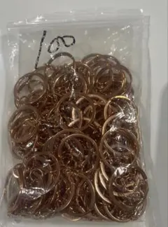 キーホルダー金具 100個セット ローズゴールド ハンドメイド パーツ
