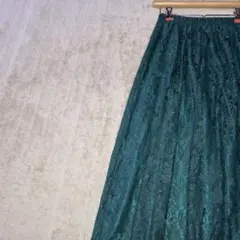 【新品】LACE LADIES レースレディース 花レーススカート F グリーン