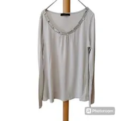 グリーンレーベルリラクシング 【S】カットソー ビジュー 美品 レディース 古着