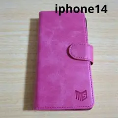 iPhone 14 6.1インチ　 ケース 手帳型　ローズレッド