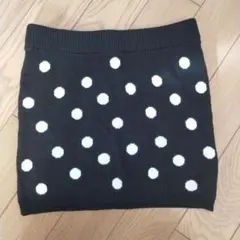 ドット柄 ニットスカート