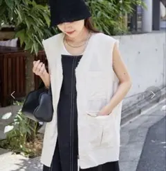 CIAOPANIC TYPY 微光沢リネンミリタリーZIPベスト（Mサイズ）