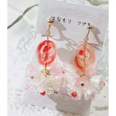 【ハンドメイド品】レトロドロップのブーケイヤリング