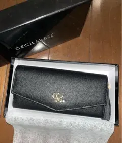CECIL McBEE 花柄 三つ折り財布 ブラックのサムネイル