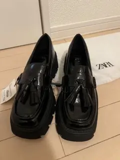 ZARA ザラ トラックソール 厚底 ローファー タッセルディテール 37