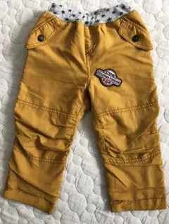 ♪マスタードイエロー 裏フリース パンツ95センチ♪