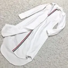 【美品】 THOM BROWNE シャツ ワンピース トリコロール 白 00