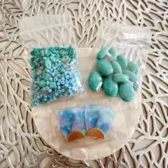 ハンドメイドパーツ♡ピアスパーツ♡ターコイズブルー mixセット♡