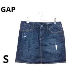 GAP デニムミニスカート S インディゴ ストレッチ シンプル 定番