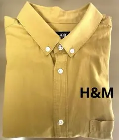 H&M マスタード ボタンダウン長袖シャツ Mサイズ 綿100%