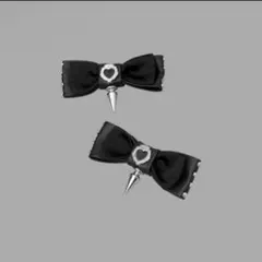 DimMoire 安全ピン×フリルリボン2個set クリップver black - メルカリ