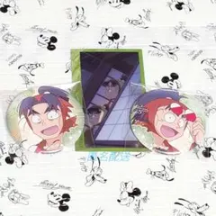 忍たま乱太郎　百面相缶バッジ　-隠密活動中の段-　潮江/七松セット　おまけ付き