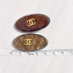 CHANEL ブラウン ヘアクリップ 2個セット