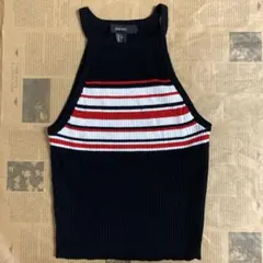 FOREVER 21 リブキャミソール ボーダー柄 Lサイズのサムネイル