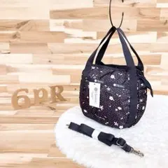 未使用/希少【レスポートサック】ドット 花柄 2wayショルダーバッグ グレー