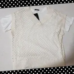 タグ付 Tシャツ 半袖 ノースリーブ ニット