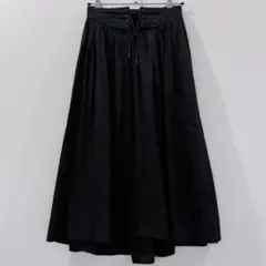 【w closet】 レースアップ フレアロングスカート ブラックのサムネイル