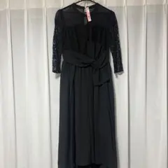 Royal partyブラック レース袖 パーティードレス