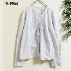 無印良品　良品計画　コットンブラウス シャツ S ピンタック　綿100％　快適のサムネイル