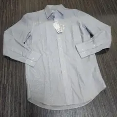 【新品・タグ付き】UNIQLO ファインクロスストライプシャツ ブラウン S